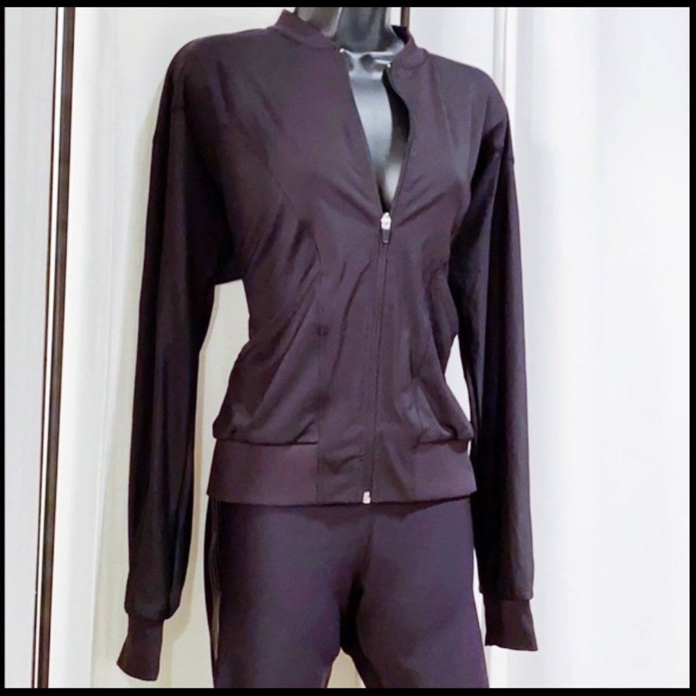 Champion black long sleeve active zip up jacket